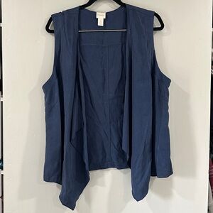 Chico's Blue Drape Vest Women's Top size 2